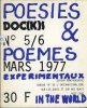 DOC(K)S n. 5/6. POESIES ET POEMES EXPERIMENTAUX IN THE WORD. Mars 1977