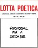 LOTTA POETICA n. 28-29-30-31 Settembre-Ottobre-Novembre-Dicembre 1973